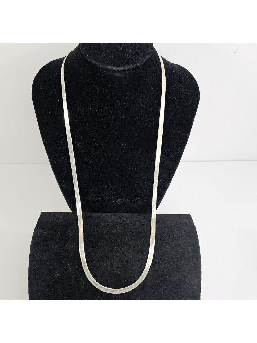 30" Sterling Silver Herringbone Necklace 24g Reversible Pattern Chain By Milor